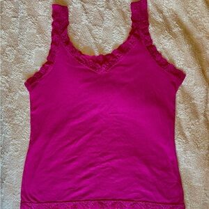 Northcrest Hot Bright Pink Lace Tank Top Cami Size XXL